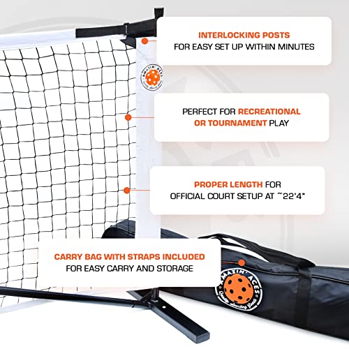 Amazin-Aces-Portable-Pickleball-Net-Premium-Net-Set-Includes-Easy-Snap-Metal-Frame-Tension-Strap-Net-Carry-Bag-for-Easy-Carry-Regulation-Size-Pickle-Ball-Net-0-0
